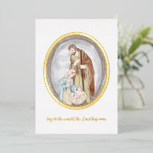 Waterverf — kerstmis aangepast folie feestdagenkaart (Staand Voorkant)