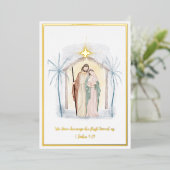 Waterverf — kerstmis aangepast folie feestdagenkaart (Staand Voorkant)