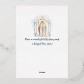 Waterverf — kerstmis aangepast folie feestdagenkaart (Achterkant)