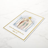 Waterverf — kerstmis aangepast folie feestdagenkaart (Gedraaid)