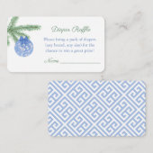 Waterverf Kerstmis Baby shower Diaper Raffle Informatiekaartje (Voorkant / Achterkant)