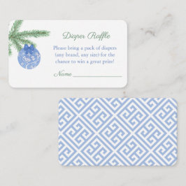 Waterverf Kerstmis Baby shower Diaper Raffle Informatiekaartje