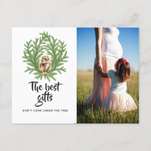 Waterverf Kerstmis Baby Verwacht foto Aankondigingskaart