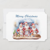 waterverf Kerstmis bakken Santa tekst toevoegen Feestdagenkaart (Voorkant)