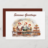 waterverf Kerstmis bakken Santa tekst toevoegen Feestdagenkaart (Voorkant / Achterkant)