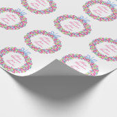 Waterverf Kerstmis Baubles krans gepersonaliseerd Cadeaupapier (Hoek)