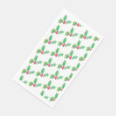 Waterverf Kerstmis Berry Hand Painted Pattered Servet (Hoek)