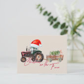 Waterverf Kerstmis boerderijdieren Feestdagenkaart (Staand voorkant)