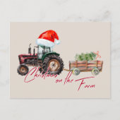 Waterverf Kerstmis boerderijdieren Feestdagenkaart (Voorkant)