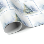 Waterverf Kerstmis Bos Scène Cadeaupapier (Rol Hoek)