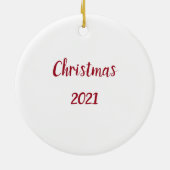 Waterverf Kerstmis Bosvos Keramisch Ornament (Achterkant)