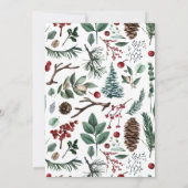 Waterverf Kerstmis Botanisch gebladerte één foto Feestdagenkaart (Achterkant)