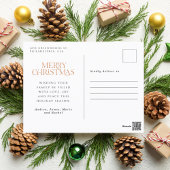 Waterverf Kerstmis Botanisch gebladerte één foto Feestdagenkaart