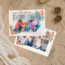 Waterverf Kerstmis Botanische Poinsettia 2 Foto