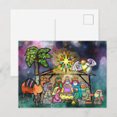 Waterverf kerstmis briefkaart (Voorkant / Achterkant)