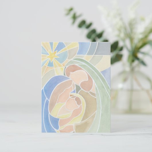 Waterverf kerstmis Briefkaart (Staand voorkant)