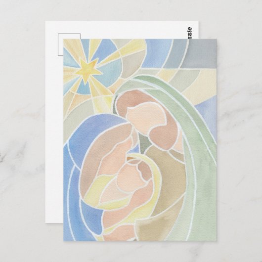 Waterverf kerstmis Briefkaart (Voorkant / Achterkant)