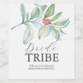 Waterverf Kerstmis bruidsmeisje voorstel label Wijn Etiket (Enkel label)