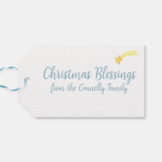 Waterverf kerstmis cadeaulabel (Achterkant Horizontaal)