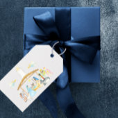 Waterverf kerstmis cadeaulabel