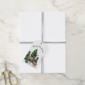 Waterverf kerstmis cadeaulabel (Met Touw)