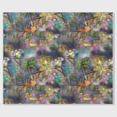 Waterverf kerstmis cadeaupapier (Vlak)