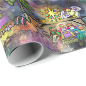 Waterverf kerstmis cadeaupapier (Rol Hoek)