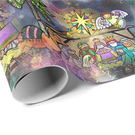 Waterverf kerstmis cadeaupapier (Rol Hoek)