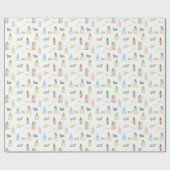 Waterverf kerstmis cadeaupapier (Vlak)