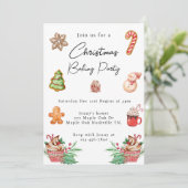 Waterverf Kerstmis Cookie Baking Party Kaart (Staand voorkant)