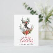 Waterverf kerstmis Deer Corporate Greeting Briefkaart (Staand voorkant)
