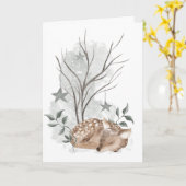 Waterverf Kerstmis en nieuwjaar Kaart (Gele Bloem)