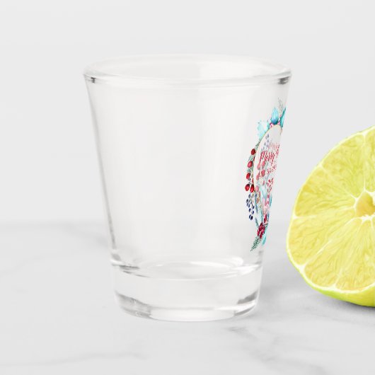 Waterverf kerstmis en snoepriet shot glas (Links)