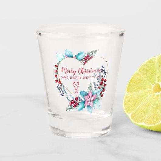 Waterverf kerstmis en snoepriet shot glas (Voorkant)
