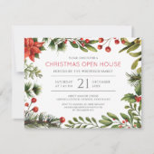 Waterverf Kerstmis Feestdagen Open House Party Kaart (Voorkant)