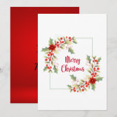 Waterverf kerstmis feestdagenkaart (Voorkant / Achterkant)