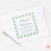 Waterverf Kerstmis Garland Bedford Stockings Vierkante Sticker (Envelop)