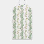 Waterverf Kerstmis Garland Bow Bedford Stockings Cadeaulabel (Achterkant)