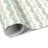 Waterverf Kerstmis Garland Bow Bedford Stockings Cadeaupapier (Rol Hoek)