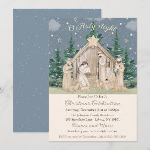 Waterverf Kerstmis Geboorte Kaart