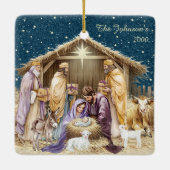 Waterverf Kerstmis Geboorte Keramisch Ornament (Achterkant)