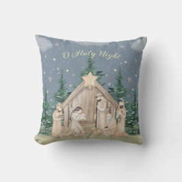 Waterverf Kerstmis Geboorte Kussen