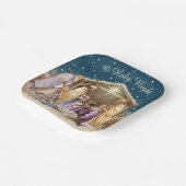 Waterverf Kerstmis Geboorte Papieren Bordje (Gebogen)