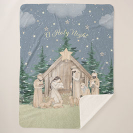Waterverf Kerstmis Geboorte Sherpa Deken