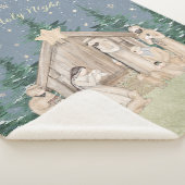 Waterverf Kerstmis Geboorte Sherpa Deken (3/4)