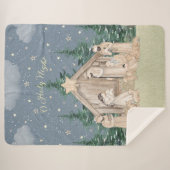 Waterverf Kerstmis Geboorte Sherpa Deken (Voorkant (horizontaal))