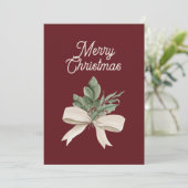 Waterverf Kerstmis Groen Gepersonaliseerd Feestdagenkaart (Staand voorkant)