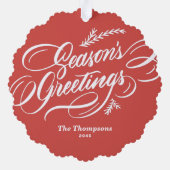 Waterverf Kerstmis Groen Krans Baby Foto Ornament Kaart (Achterkant)