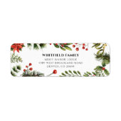 Waterverf Kerstmis groen retouradres Etiket (Voorkant)