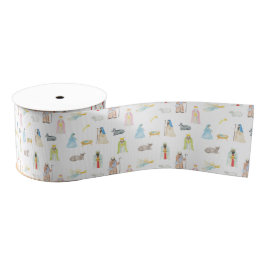 Waterverf kerstmis grosgrain lint